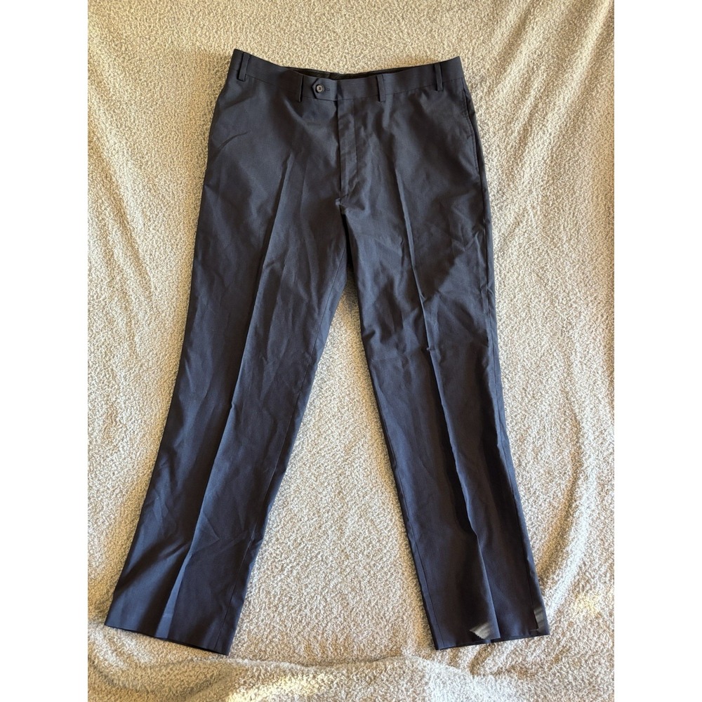 Ralph Ralph Lauren Dress Pants Mens 38x32 Slacks Blue Flat Front Classic Fit